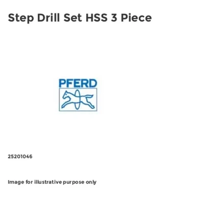 Image of PFERD 25201046 HSS Stufenbohrer Set, 3 TLG. 9 14 Stufen Ø 4 30 mm, Flächenschaft for Burr Drilling