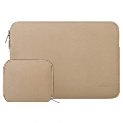 Image of MOSISO Laptop Sleeve Compatible with MacBook Air/Pro, 13 13.3 inch Notebook, Pro 14 M4 M3 M2 M1 Chip Max 2024 2021, Neoprene Bag Cover Small Case, Apricot