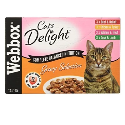 Image of Webbox Cats Delight Complete Pouch Selection in Gravy, 12 x 100g
