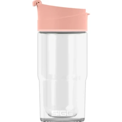 Image of SIGG Insulated Coffee Cup Travel Mug Nova With Flip Top Dishwasher Safe Leakproof BPA Free Heat Resistant Broscilate Glass Pink 0.37 L