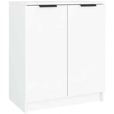 Image of vidaXL White Shoe Cabinet Stylish Industrial Design, Engineered Wood, Ample Storage Space, Decorative Top Surface, Easy Assembly.