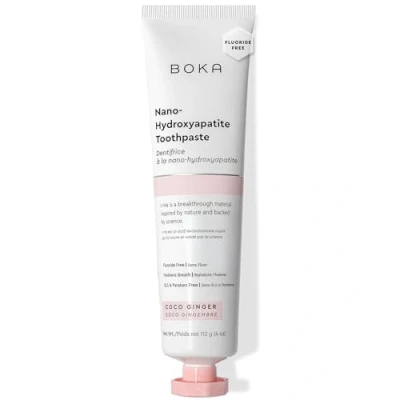 Image of Boka Fluoride Free Toothpaste Nano Hydroxyapatite, Remineralizing, Sensitive Teeth, Whitening Dentist Recommended for Adult, Kids Oral Care Coco Ginger Natural Flavor, 4oz (113g) US Manufactured
