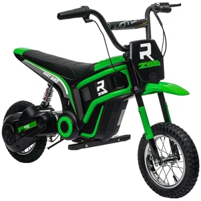 Image of HOMCOM 24V Electric Go Kart for Kids, Drifting Ride On Racing with Slow Start, Music, Horn Honking and Safety Belt, 8 12 Years Old, Green