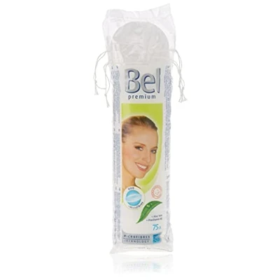 Image of Bel Premium Pads with Aloe Vera/Provitamin B5, Small Round, Pack of 75, Flower Embossing