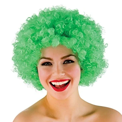 Image of Wicked Costumes Adult Green Funky Afro Fancy Dress Wig