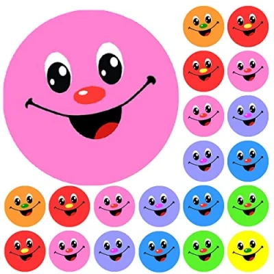 Image of 900 Colourful Smiles Mini Dot 10mm Spot Reward Stickers for Teachers and Planner Charts