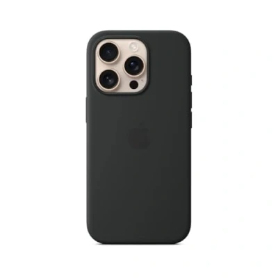 Image of Apple Silicone Back Cover Black MagSafe iPhone 16 Pro