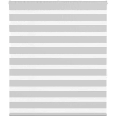 Image of vidaXL Zebra Blind Light Grey 105x150 cm Fabric Width 100.9 Polyester