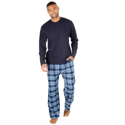 Image of undercover lingerie Mens Flannel Lounge Set 31B1923 Navy/Blue 2XL