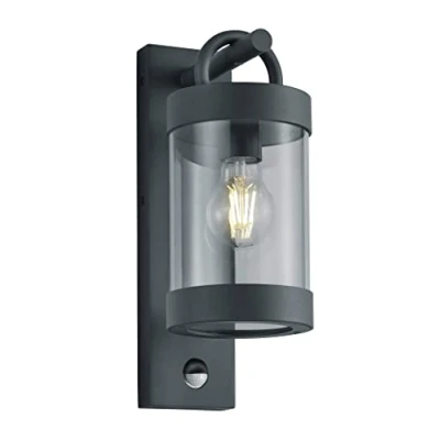 Image of Trio Leuchten Sambesi 204169124 Outdoor Wall Light Die Cast Aluminium Anthracite Clear Acrylic 1x E27 IP44 230 V 28 W Motion Sensor