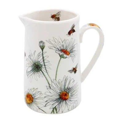 Image of Lesser &amp; Pavey British Designed Jug for Kitchen and Home Lovely Printed Milk Water Juice Other Needs Bee Tanical Daisy Office Kitchens Sarah Boddy