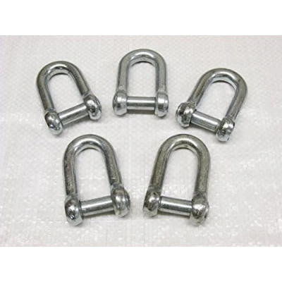 Image of x5 6MM Galvanised Steel Commercial Dee Shackle with Countersunk Pin