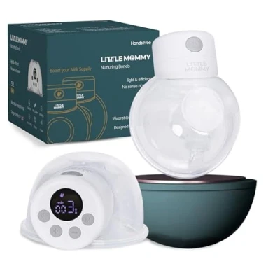 Image of LITTLE MOMMY Double Electric Breast Pump, Wearable Pump Hands Free, Portable with 2 Modes &amp; 9 Levels, Quiet Pain Upgrade Seal Design, 24MM Flanges(2 Pieces)