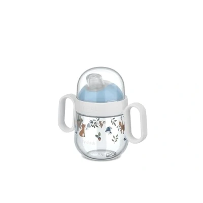Image of Mepal Non Spill Sippy Cup Mio Little Dutch, Leakproof, Clear Cap for On The go use, Easy to Hold Handles, Soft Drinking Spout, 200 ml, Forest Friends