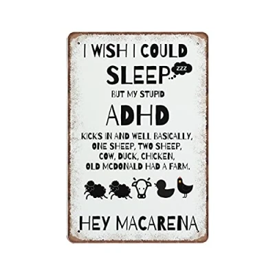 Image of DAIERCY Adhd Awareness, Autism Tin Signs, Poster, Kids Wall Art, Vintage Metal Sign Plaqu Poster Art Pub Bar Kitchen Garden Bathroom Home Decor, 20X30 cm