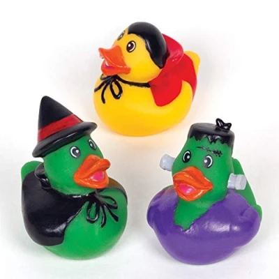 Image of Baker Ross AW941 Rubber Ducks (Pack of 4) Spooky Arts and Crafts for Halloween, Assorted