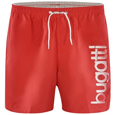 Image of Bugatti Men&#039;s swimming shorts in blue, green, navy red, black or turquoise, Orange (Punch 7822), XXL