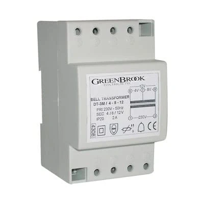 Image of Greenbrook 2A Variable Voltage DIN Rail Double Insulated Bell And Chime Transformer