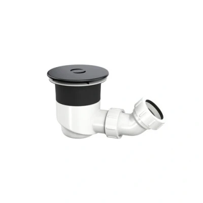Image of Iflo Top Fix Shower Waste Matt Black Pdt 000729