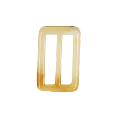 Image of Anjing Rectangle Girdle Buckle Clothes Coats Buttons Plastic Slide Triglide Slides Webbing Embellishment 40mm Beige