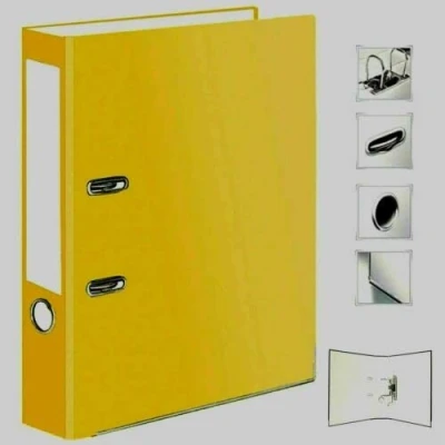 Image of Very Strong Premium Quality Linen Lever Arch Files A4 Heavy Duty by Nobel (Yellow, 2 Files)