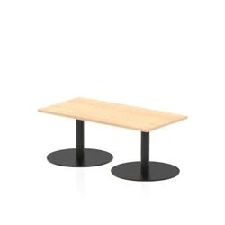 Image of Italia 1200 x 600mm Rectangular Coffee Table Maple Top 475mm High Black Leg