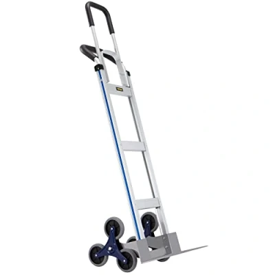 Image of VEVOR Stair Climbing Cart, 550 lbs Load Capacity, Aluminum Hand Truck Dolly with Dual Handles, Integrated Frame &amp; Nonslip Rubber Wheels, Multipurpose Climber for Warehouse Shopping Airport