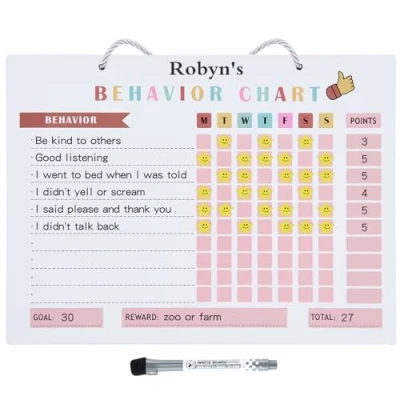 Image of CJ&amp;M Magnetic Star/Reward Chart for Kids Encourages Good Behaviour Chart,Behavior Reward Chart, Classroom Behavior With 70 Star and Dry Erase Markers