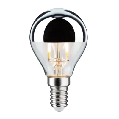 Image of Paulmann 28663 LED Drop Shaped Filament lamp 2.6 watts Crown Mirror Silver 2700 K Warm White E14