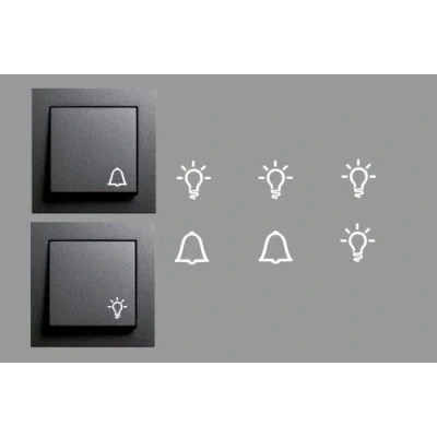 Image of Switch Sticker Set with 4 Lights and 2 Bells in White Universal Smart Home (RP29/2) (12 mm)