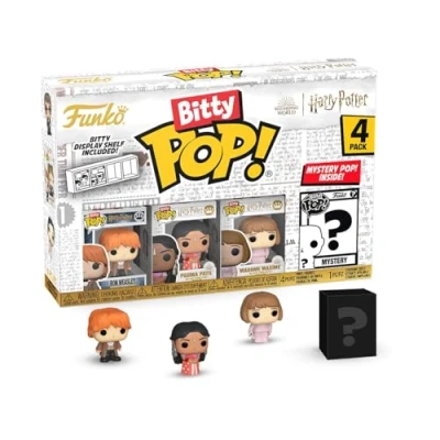 Image of Funko Bitty Pop! HP GoF Ron 4pk and A Surprise Mystery Mini Figure 0.9 Inch (2.2 Cm) Harry Potter Collectable Stackable Display Shelf Included Gift Idea Party Bags Stocking