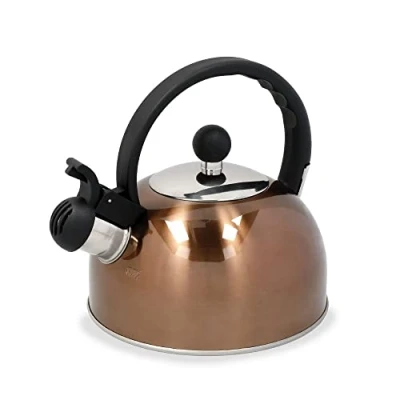 Image of La Cafetière Stainless Steel Copper Effect 1.3l Whistling Kettle, Brown