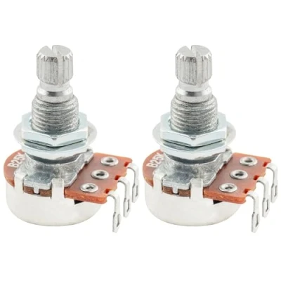 Image of Alpha Mini B25K Metric Potentiometers Split Shaft Linear Taper Pots for Electric Guitar or Bass (2 Pcs)