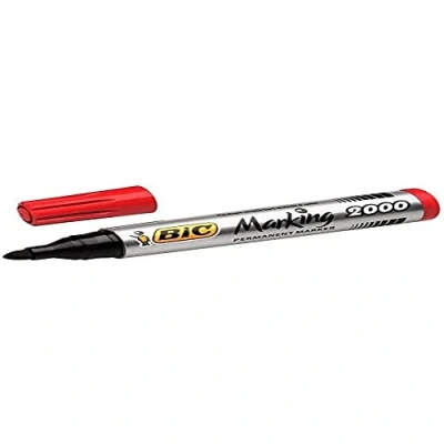 Image of BIC Marking 2000 ECOlutions Permanent Bullet Tip Markers Red, Box of 12