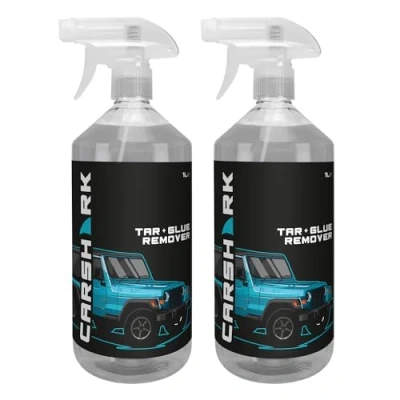 Image of CARSHARK Tar and Glue Remover 2 x 1 Litre Spray, Fast Acting Formula, Removes Tar, Bitumen,