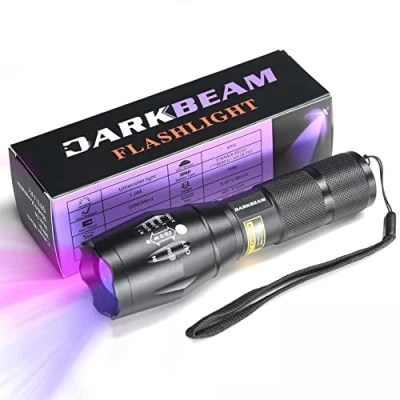 Image of DARKBEAM UV Torch 365nm and 395nm Light, Wood&#039;s lamp Blacklight Ultraviolet Flashlight LED Portable Mini Handheld Torches, Detector for Dog Urine Pet Stains, Anti counterfeiting Code, Resin Curing