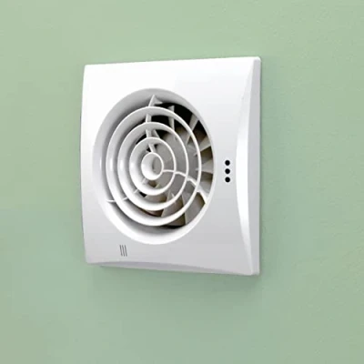 Image of HIB 31600 Hush White Wall Mounted Bathroom Fan with Timer &amp; Humidity Sensor