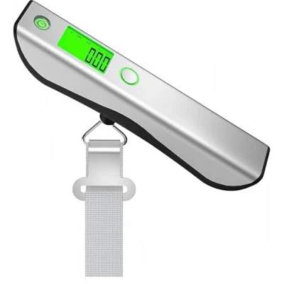 Image of pjp electronics Digital Luggage Scale, Travel Weight Hanging Baggage Portable Suitcase Weighing Scale with Hook, 110 Lb Capacity
