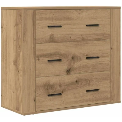 Image of vidaXL Artisian Oak Sideboard/Cupboard Engineered Wood, Modern Storage Cabinet, 80x33x70 cm