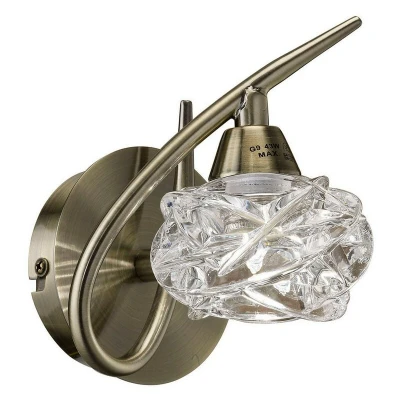 Image of Maremagnum Wall Lamp Switched 1 Light G9, Antique Brass