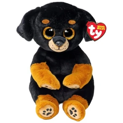Image of TY Randi Rottweiler Beanie Bellies Regular 14cm Squishy Baby Soft Plush Toys Collectible Cuddly Stuffed Teddy