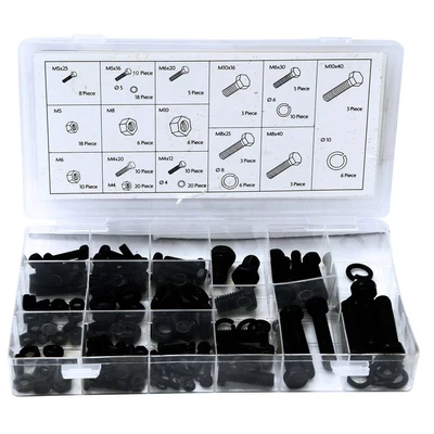 Image of Rolson 180 Piece Nut And Bolt Set With 19 Sizes New