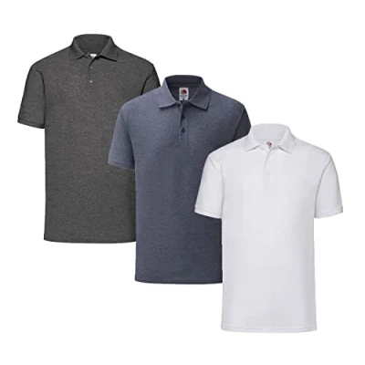 Image of Fruit of the Loom Men&#039;s Polo Shirt (Pack 3), XXL