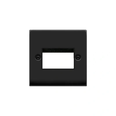Image of Click Deco 1 Gang MiniGrid Triple Aperture Unfurnished Plate Matt Black Inserts