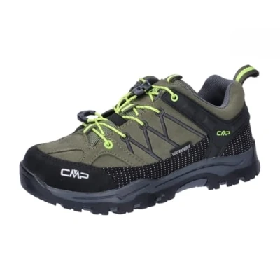 Image of CMP Kids Rigel Low Trekking Shoes Wp Hiking, Olive Yellow Fluo, 11.5 UK