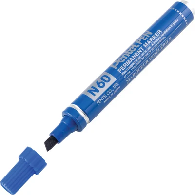 Image of Pentel N60 C Permanent Marker Chisel Tip Blue (PK12)