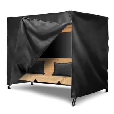 Image of Albert Austin 3 Seater Heavy Duty Garden Swing Cover with Waterproof 600D Oxford Fabric Secure Side Zipper Design Windproof Anti UV Seat Hammock for Outdoor Patio Yard 210x150x150cm