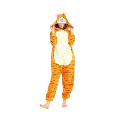 Image of NC Joystart Adult Onesie Animal Pajamas Unisex Carnival Halloween Cosplay Costume Sleepwear (Medium, Tigger)