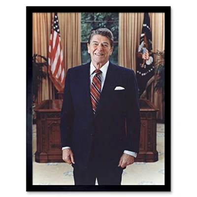 Image of Official Portrait Photograph President Ronald Reagan USA Art Print Framed Poster Wall Decor 12x16 inch