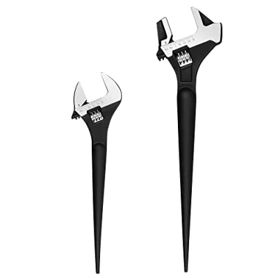 Image of MAXPOWER Adjustable Spud Spanner Set, Wrenches with 300mm Wrench &amp; 400mm Reversible Jaw Hammer Pipe Function